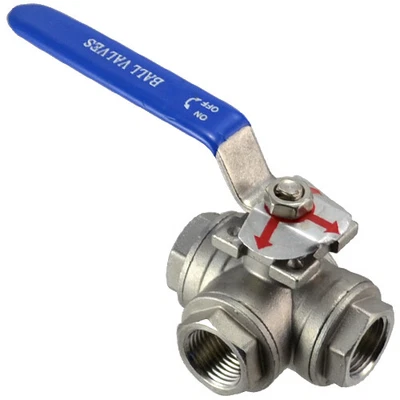 $23.09 • Buy 1/2 -2  1  BSP 3-way Ball Valve 3 Female Port T Type 1000Psi Stainless Steel 316