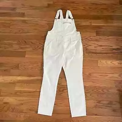 Madewell Denim Overalls Side Zip Jumpsuit Summer White Size Womens Large • $60