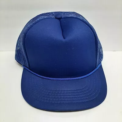 Vintage Royal Blue Snapback Mesh Trucker Cap Hat Foam Front • $19.41