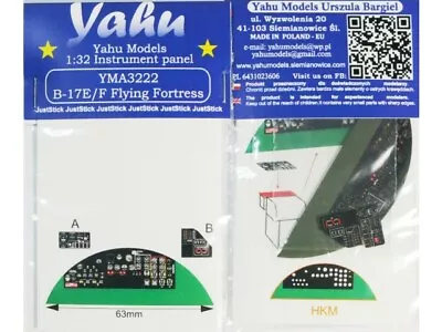 YAHU YMA3222 B-17 E/F 1/32 Instrument Panel • $14.95