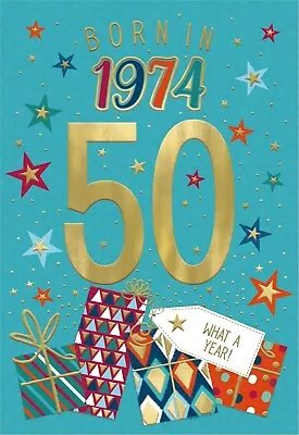 Year You Were Born Greeting Card Tri Fold - Age 50 - 50th Birthday Male • £3.89