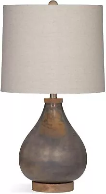 Bassett Mirror L3155TEC Glass Paisley Table Lamp Charcoal • $55.99