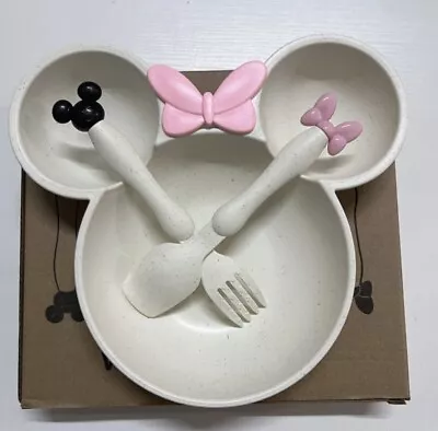 Minnie Mouse Dinner Plate Set Eco Friendly Unbreakable Dishwasher Safe • £6.49