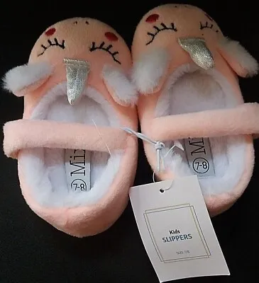 $24.50 • Buy MIX Unicorn Non Slip Slippers Pink Girls Size 7-8 