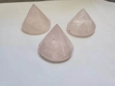 Rose Quartz Pyramid Cone 1pc Healing Spiritual Yoga Meditation Chakra Good Vibes • $2.99