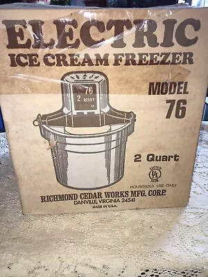 Vintage Richmond  Mini Yum Yum Machine Works 2 Qt Electric Ice Cream Maker • $16