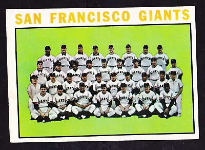 1964 TOPPS #257 SAN FRANCISCO GIANTS TEAM CARD W/MAYS/McCOVEY/CEPEDA/MARICHAL • $7