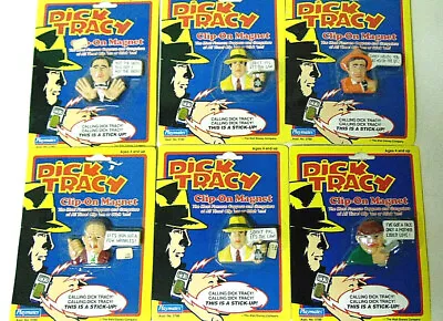 Lot Of 6 Dick Tracy Clip-On Magnets Mint On Cards 1990 Walt Disney Company • $31.50
