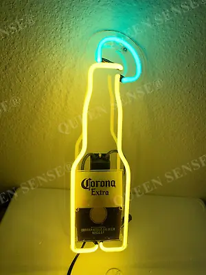 Corona Extra Bottle Lime Neon Light Sign Acrylic 14  Lamp Glass Beer Bar Decor • $122.99