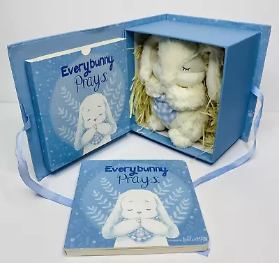 Everybunny Prays Tickle & Main Blue Gift Set Praying Bunny Musical Stuffed • $21.99