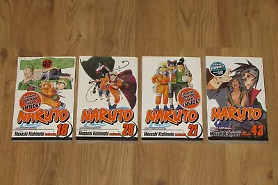 Naruto Manga Volume 18-20-21-43 Masashi Kishimoto Manga Anime Book Lot • $12.99