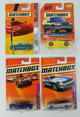 Matchbox Lot Of 4 Ford Mustangs Mustang  '07 GT500  '68 Cobra Jet  L15MB70 • $3