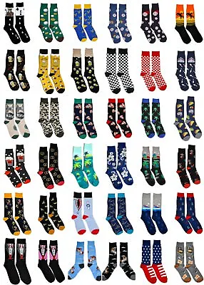 Men's Novelty Fun Crew Socks 1 Pair - Themed Funny Fancy - Dad Sports Wedding • $11