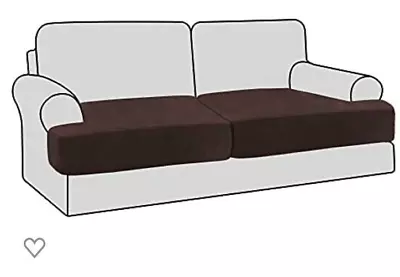 H Versailtex Stretch Velvet T Cushion Sofa Slipcover Individual Cover Brown 2 Pc • $29.99