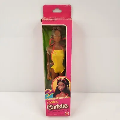 Vintage 1981 Barbie Malibu Christie Sunsational Fashion Doll 7745 Yellow • $199.99