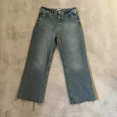 Zara Blue Size 14 TRF High Rise Wide Leg Jeans  • £20