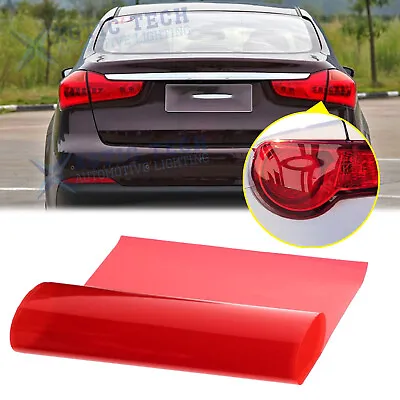 Red Color Tint Vinyl Protector Film Overlay Wrap Sheet For Tail Brake Light Lamp • $9.99