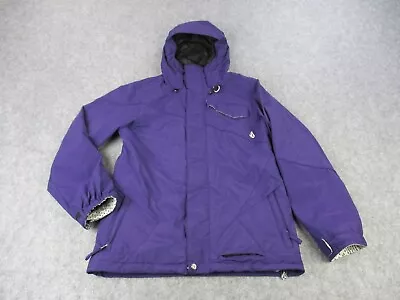 Volcom Jacket Mens Small Purple Thermonite Snowboard Full Zip Hooded Outdoors • $64.95