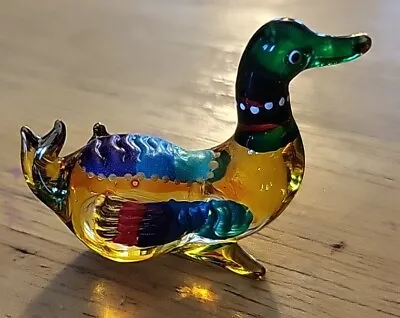 Beautiful Hand Blown Glass Murano Style Duck Figurine • $13