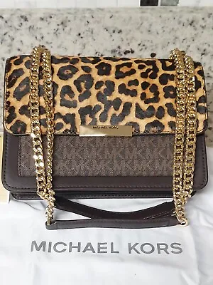 MICHAEL KORS JADE LG GUSSET Gold Chain Crossbody Shoulder Bag MSRP$328 (NWT) • $170