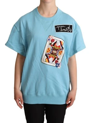 £613.83 • Buy DOLCE & GABBANA T-shirt Blue Queen Of Hearts Card Sweater IT50/ US16 /XXL