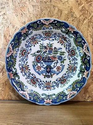 Makkum Tichelaar Delt Large Plate Decor Antique Faience Lowland Floral • $106.56