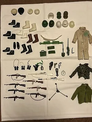 Vintage 60’s 70’s GI Joe Misc Accessories Guns Boots Binoculars Hats Helmets Etc • $53