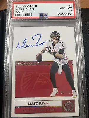 Matt Ryan Gold 7/10 On Card Auto PSA 10!  • $100