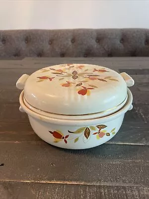 Vtg Hall Jewel Tea Autumn Leaf 2QT Casserole Dish + Lid Mary Dunbar JH6 • $29.24