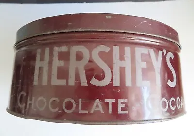 Vintage 1940's-1950's Hershey's Chocolate & Cocoa 12  X 5  Round Advertising Tin • $39.99