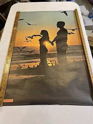 Vintage Poster Lovers On The Beach Silhouette Poster Prints 1969 • $220.22