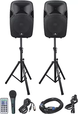 Party 12 Portable 12-Inch Woofer 2-Way Powered PA Speaker System Combo Set With  • $383.99