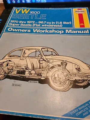 Volkswagen Beetle - Classic VW1600 Woskshop Manual  1970 1972 Super 1.6 Litre • $25