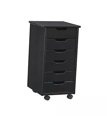  Six Drawer Rolling Storage Corinne Cart Black 6  • $115.48