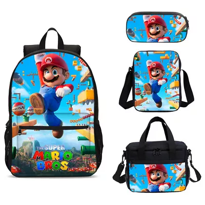Super Mario Bros Movie School Backpacks Cooler Lunch Bag Pen Case Sling Bag Lot • $36.99