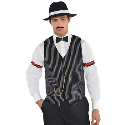 Gangster Vest Adult Men's Costume 1920s Gatsby Pinstriped Mafia Capone One Size • $18.75