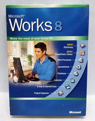 Microsoft Works 8 - Office Business Home PC - Win XP 2000 ME 98 - NEW • $19.97