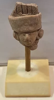 Pre Columbian Pottery Mayan Head With Stand • $40