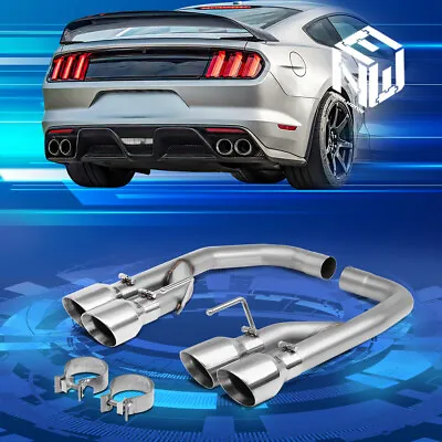 For 18-20 Ford Mustang 5.0L Quad 4  Muffler Tip Cat Axle Back Exhaust System • $170.95