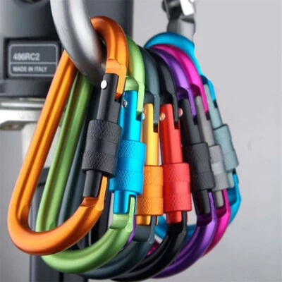 £5.95 • Buy Mixed Mountaineering Aluminum Carabiner D-Ring Clip Hook Key Chain Hiking Keyrin