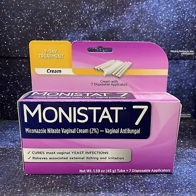 Monistat 7 -Vaginal Antifungal Cream With Disposable Applicators 1.59 Oz Tube • $15.88