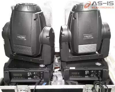 *AS-IS* Lot Of 2 Martin Mac 550 Profile DMX Moving Head Motorized Lights W/ Case • $199.95