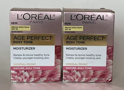 2 Loreal Paris Age Perfect Rosy Tone Renew Revive Peony Face Moisturizer SPF 30 • $29.95