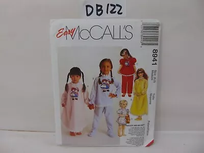 Mccalls Sewing Pattern Uncut Kids 8941 Sz 68 Nightgown Pajamas Raggady Ann Andy • $12.99