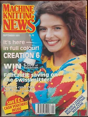 Machine Knitting News Pattern Magazine September 1991 Ladies Carnival Mens Kids • £7.49