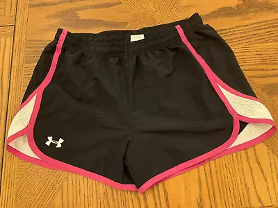 Under Armor Girls Black Loose Heat Gear Athletic Shorts Size YXL • $8.99