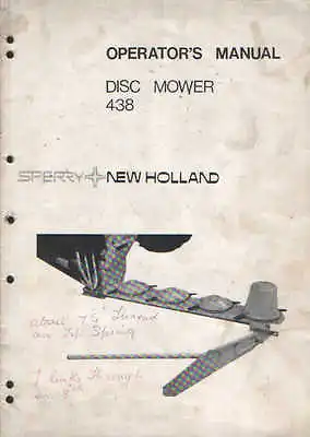 New Holland Disc Mower 438 Operators Manual • $21.10