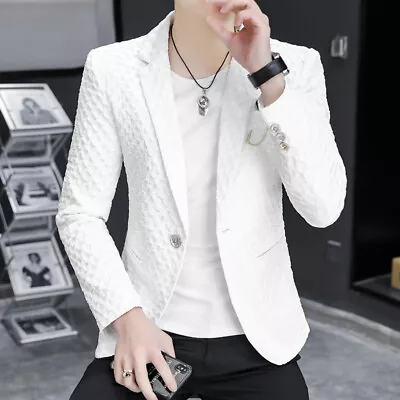 Men's Casual Suit Jacket Youth Korean Trend Jacket Slim Tops Autumn  Trench Coat • $58.56