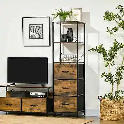 Industrial Book Shelves Tall Cabinet Room Bathroom Free Standing Unit Storage • £68.96