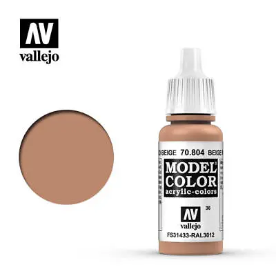 Vallejo Model Color: Beige Red  - VAL70804 Acrylic Paint Bottle 17ml 036 • £2.65